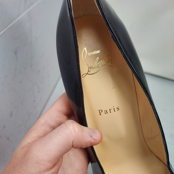 Christian Louboutin Kate Black Patent Heel Pump - Picture 5 of 10